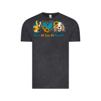 Vintage Black Peace Love Cocker Spaniel Vintage Tee - Jasminsmagicworld