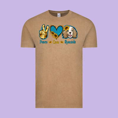 Peace Love Cocker Spaniel Vintage Tee Designed By Jasminsmagicworld