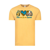 Vintage Mustard Peace Love Cocker Spaniel Vintage Tee - Jasminsmagicworld