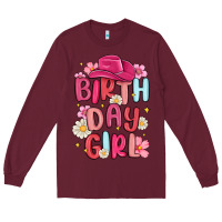 Burgundy birthday girl Long Sleeve Tee - MaliasSmallBusiness
