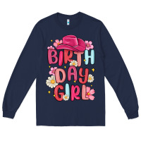Navy birthday girl Long Sleeve Tee - MaliasSmallBusiness