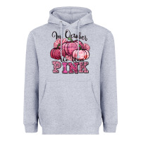 Heather Grey in october we wear pink pumpkin Heavyweight Hoodie - texasbilliewilder