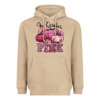 Mushroom in october we wear pink pumpkin Heavyweight Hoodie - texasbilliewilder