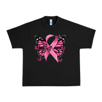 Black breast cancer ribbon  butterfly Urban Heavy Tee - MaliasSmallBusiness