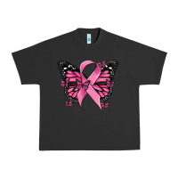 Pigment Black breast cancer ribbon  butterfly Urban Heavy Tee - MaliasSmallBusiness