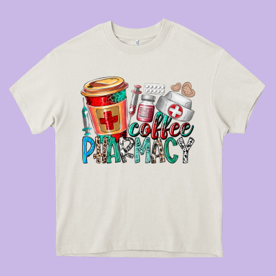 Coffee Pharmacy Heavy Core Tee Designed By Racoondesign