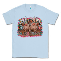 Dusty Blue Happy Easter Classic Tee - CowhideDigitalArt