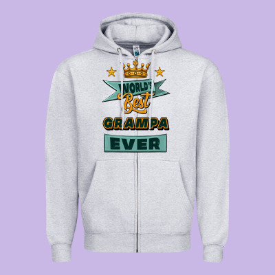 World's Best Grampa Ever Zipper Hoodie Designed By Jasminsmagicworld