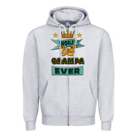 Heather Grey world's best grampa ever Zipper Hoodie - Jasminsmagicworld