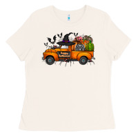 Bone happy halloween truck Ladies Tee - CowhideDigitalArt