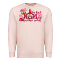 Pale Pink Be kind gnome matter what Valentine's Day Premium Sweatshirt - HowdyJamesFarm