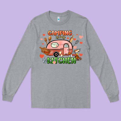 Camping Is My Kitchen Long Sleeve Tee Designed By Nancycooperartshop