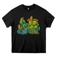 Black watercolor cactus Heavy Core Tee - BarkalooDesign