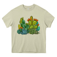 Mossy watercolor cactus Heavy Core Tee - BarkalooDesign