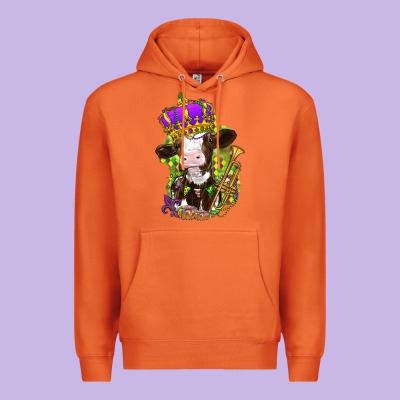 Mardi Gras Cow Premium Hoodie Designed By Howdyjamesfarm