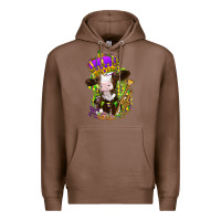 Chestnut Mardi Gras Cow Premium Hoodie - HowdyJamesFarm