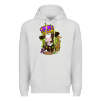 Dove Grey Mardi Gras Cow Premium Hoodie - HowdyJamesFarm