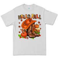 Dove Grey hello fall pumpkins  cowgirl  and roses Premium Tee - AdoDesignShop