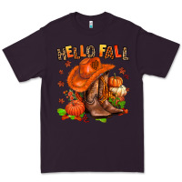 Plum hello fall pumpkins  cowgirl  and roses Premium Tee - AdoDesignShop