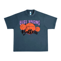 Midnight Navy busy raising ballers Urban Heavy Tee - MaliasSmallBusiness