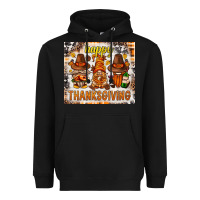 Black Happy Thanksgiving gnomes Heavyweight Hoodie - NancyCooperArtShop