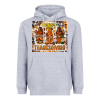 Heather Grey Happy Thanksgiving gnomes Heavyweight Hoodie - NancyCooperArtShop