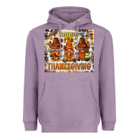 Lavender Happy Thanksgiving gnomes Heavyweight Hoodie - NancyCooperArtShop