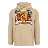 Mushroom Happy Thanksgiving gnomes Heavyweight Hoodie - NancyCooperArtShop