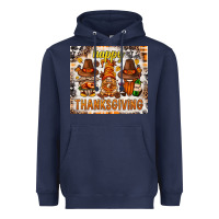 Navy Happy Thanksgiving gnomes Heavyweight Hoodie - NancyCooperArtShop