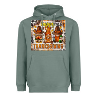 Sage Happy Thanksgiving gnomes Heavyweight Hoodie - NancyCooperArtShop
