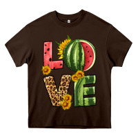 Chocolate Brown love watermelon Heavy Core Tee - HRA Design Shop