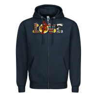 Navy love crawfish western mardi gras Zipper Hoodie - Jasminsmagicworld