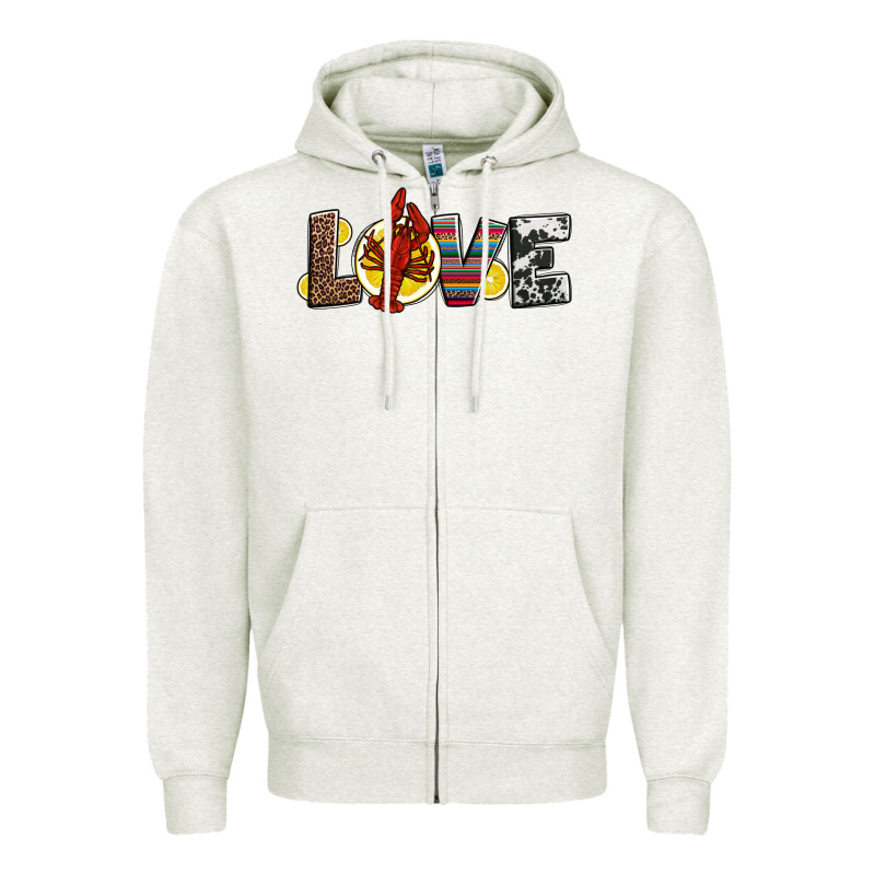 Love Crawfish Western Mardi Gras Zipper Hoodie by Jasminsmagicworld | Teevron