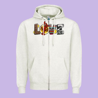Love Crawfish Western Mardi Gras Zipper Hoodie Designed By Jasminsmagicworld
