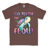 Chestnut go with flow turtle Classic Tee - MaliasSmallBusiness
