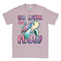 Lilac go with flow turtle Classic Tee - MaliasSmallBusiness