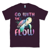Plum go with flow turtle Classic Tee - MaliasSmallBusiness