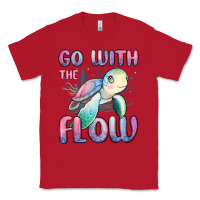 Red go with flow turtle Classic Tee - MaliasSmallBusiness