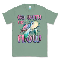 Sage go with flow turtle Classic Tee - MaliasSmallBusiness
