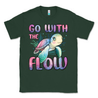 Sports Green go with flow turtle Classic Tee - MaliasSmallBusiness