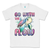 White go with flow turtle Classic Tee - MaliasSmallBusiness