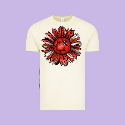 Ladybug Sunflower Vintage Tee Designed By Jasminsmagicworld