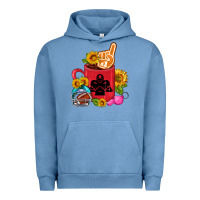Pigment Pebble Blue Western Football Coffee cup Urban Hoodie - FaDigitalArtStudio