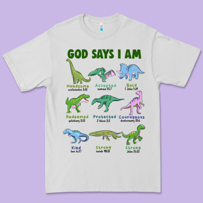 God Says I Am Dinosaurs Premium Tee Designed By Jahusdesignshop