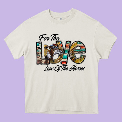For The Love Love Of The Horses Heavy Core Tee Designed By Cowhidedigitalart