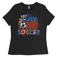 Black live love soccer Ladies Tee - HRA Design Shop