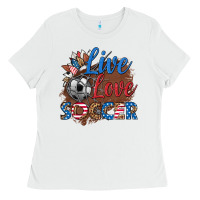 White live love soccer Ladies Tee - HRA Design Shop