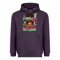 Plum 80's babe afro messy bun Heavyweight Hoodie - texasbilliewilder