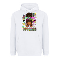 White 80's babe afro messy bun Heavyweight Hoodie - texasbilliewilder