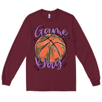Burgundy game day Long Sleeve Tee - MaliasSmallBusiness